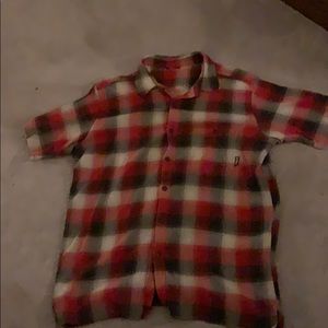 Patagonia red plaid button down shirt